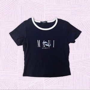 embroidered brandy melville maui baby tee